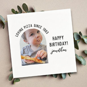 Simple Funny Forty Birthday Party Photo Napkins Serviette