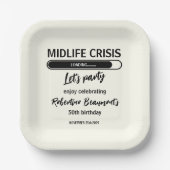 Simple Funny Midlife Crisis Loading 50th Birthday Pappteller (Vorderseite)