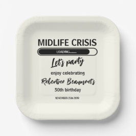 Simple Funny Midlife Crisis Loading 50th Birthday Pappteller