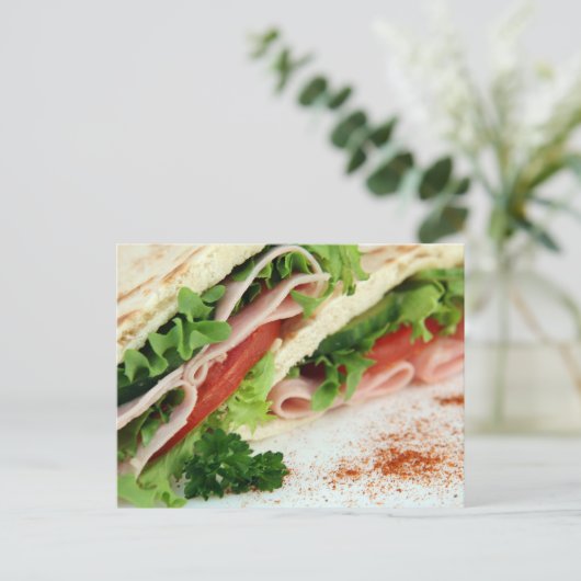 Simple Funny Sandwich Postkarte (Stehend Vorderseite)