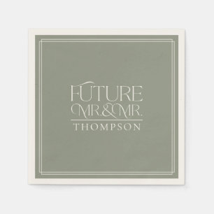 Simple Future Mr. & Mr. Ivory Couple's Shower Pape Serviette