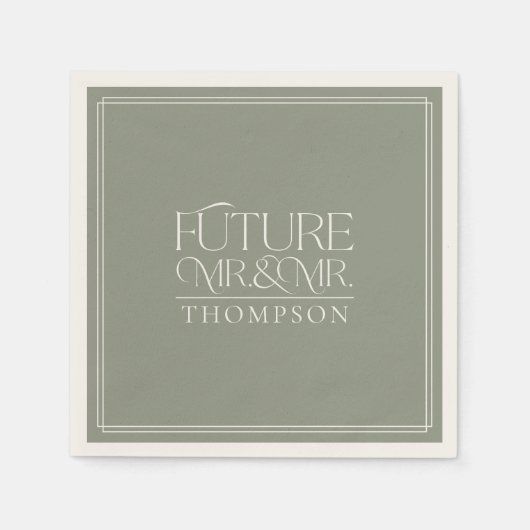 Simple Future Mr. & Mr. Ivory Couple's Shower Pape Serviette (Vorderseite)