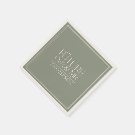 Simple Future Mr. & Mr. Ivory Couple's Shower Pape Serviette (Ecke)