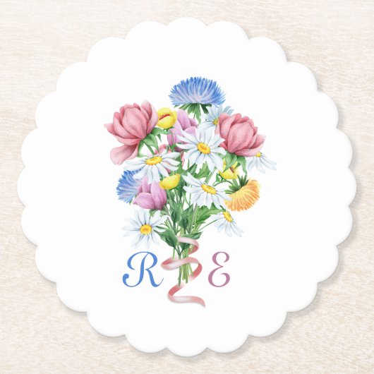 Simple Garden Spring Daisy Wildflower Minimal Untersetzer (Vorderseite)