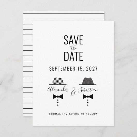 Simple Gay Wedding Save The Date (Vorne/Hinten)