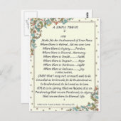 simple gebet=st=francis=pope francis=florentine postkarte (Vorne/Hinten)