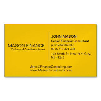 Simple Generic Yellow Business Card Magnetische Visitenkarte