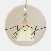 Simple Geometric Black and Gold Joy Weihnachten Keramik Ornament (Vorne)