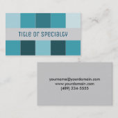 Simple geometric blue and gray visitenkarte (Vorne/Hinten)