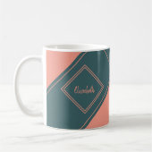 Simple Geometric Diamond Individuelle Name Kaffeetasse (Links)