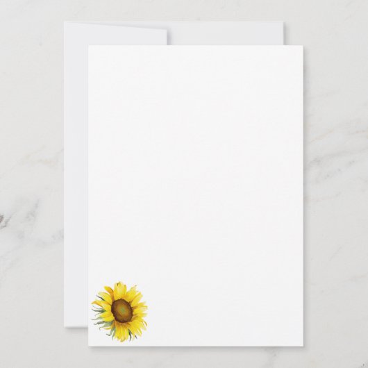 Simple Geometric Gold Sonnenblume Einladung (Rückseite)