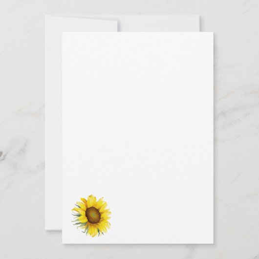 Simple Geometric Gold Sonnenblume Save The Date (Rückseite)