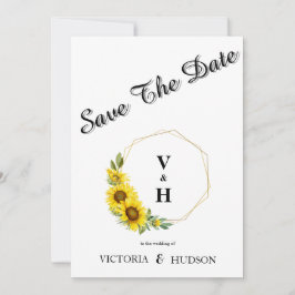 Simple Geometric Gold Sonnenblume Save The Date