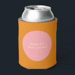 Simple Geometric Pink Orange Custom Bridal Shower  Dosenkühler<br><div class="desc">This custom bridal shower can cooler features a minimalist aesthetic in pink and orange.</div>