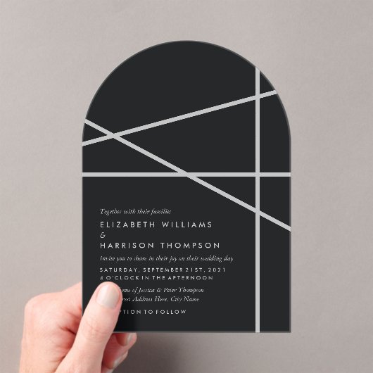 Simple Geometric Style Wedding Acryleinladungen (Insitu (Handheld))