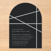 Simple Geometric Style Wedding Acryleinladungen (Vorderseite)