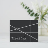 Simple Geometric Style Wedding Vielen Dank Postkarte (Stehend Vorderseite)