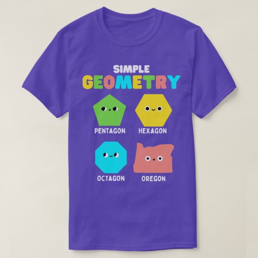 Simple Geometry Math Niedlich Faces Funny Shapes O T-Shirt (Design vorne)