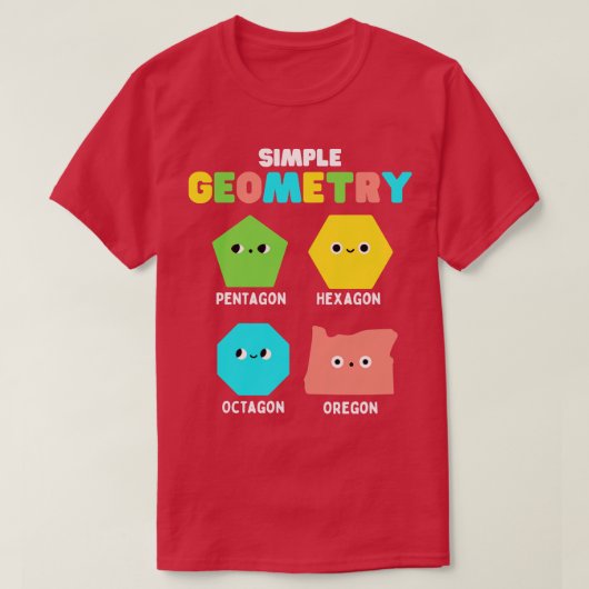 Simple Geometry Math Niedlich Faces Funny Shapes O T-Shirt (Design vorne)