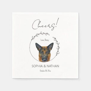 Simple German Shepherd Wedding Cocktail Napkins Serviette