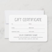 Simple Gift Certificate Custom Photo Logo Card (Vorderseite)