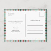 Simple Gingham Foto Glücklichste Weihnachten (Rückseite)