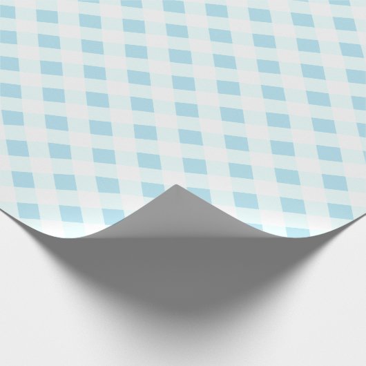 Simple Gingham Wrapping paper Baby Blue Geschenkpapier (Ecke)