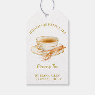 Simple Ginseng Tea Hang Tag l White Geschenkanhänger
