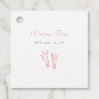 Simple Girl Birth Memento Wertvoll Pink Footprints Geschenkanhänger