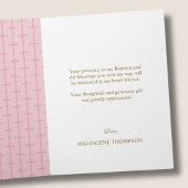 Simple Girl Cross Baptism Folded  Dankeskarte