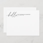 Simple Girl Hello Script Name Contemporary Mitteilungskarte (Vorne/Hinten)