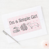 Simple Girl - Kaffee, Pizza & Dog (Blatt 4) Rechteckiger Aufkleber (Umschlag)