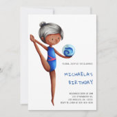 Simple Girl Rhythmic Gymnastics Birthday Party Einladung (Vorderseite)