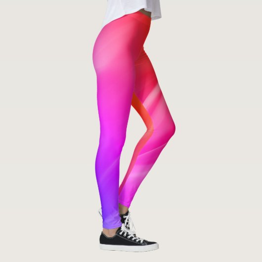 Simple Girly Abstrakt Ombre Pink Aurora Gradient Leggings (Rechts)