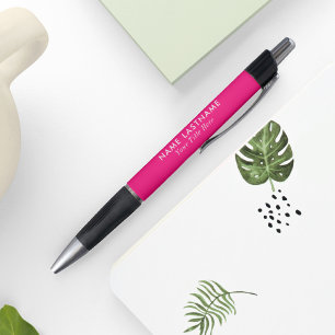Simple Girly Bright Pink Elegante Moderner Name Ti Kugelschreiber