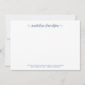 Simple Girly Light Navy Blue Name Stationery Mitteilungskarte (Vorderseite)