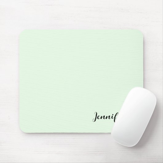 Simple Girly Personalisiert Script Mint Green Mousepad (Mit Mouse)