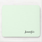 Simple Girly Personalisiert Script Mint Green Mousepad (Vorne)