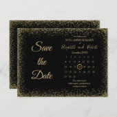 Simple Gliter Anniversary 50. Save the Date Ankündigungspostkarte (Vorne/Hinten)