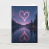 Simple Glowing Heart Reflection Card Karte (Vorderseite)