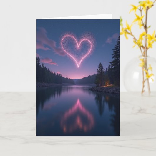 Simple Glowing Heart Reflection Card Karte (Gelbe Blume)