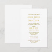 Simple Gold - 3x5 Hochzeit/Empfang Einladung (Vorne/Hinten)