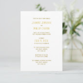 Simple Gold - 3x5 Hochzeit/Empfang Einladung (Stehend Vorderseite)