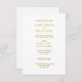 Simple Gold - 3x5 Hochzeit/Empfang Einladung (Vorne/Hinten)