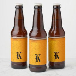 Simple Gold Beer Monogram Christmas party Bierflaschenetikett