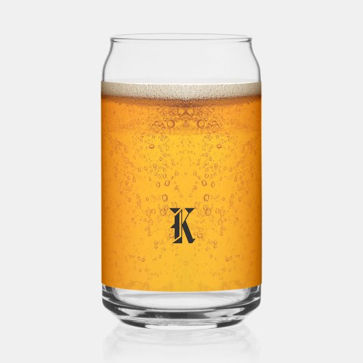 Simple Gold Beer Monogram Christmas party Dosenglas (Vorderseite)