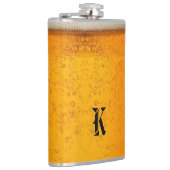 Simple Gold Beer Monogram Christmas party Flachmann (Rechts)