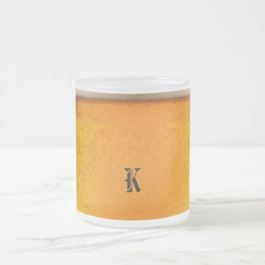 Simple Gold Beer Monogram Christmas party Mattglastasse (Mittel)
