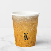 Simple Gold Beer Monogram Christmas party Pappbecher (Vorderseite)