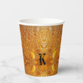 Simple Gold Beer Monogram Christmas party Pappbecher (Vorderseite)